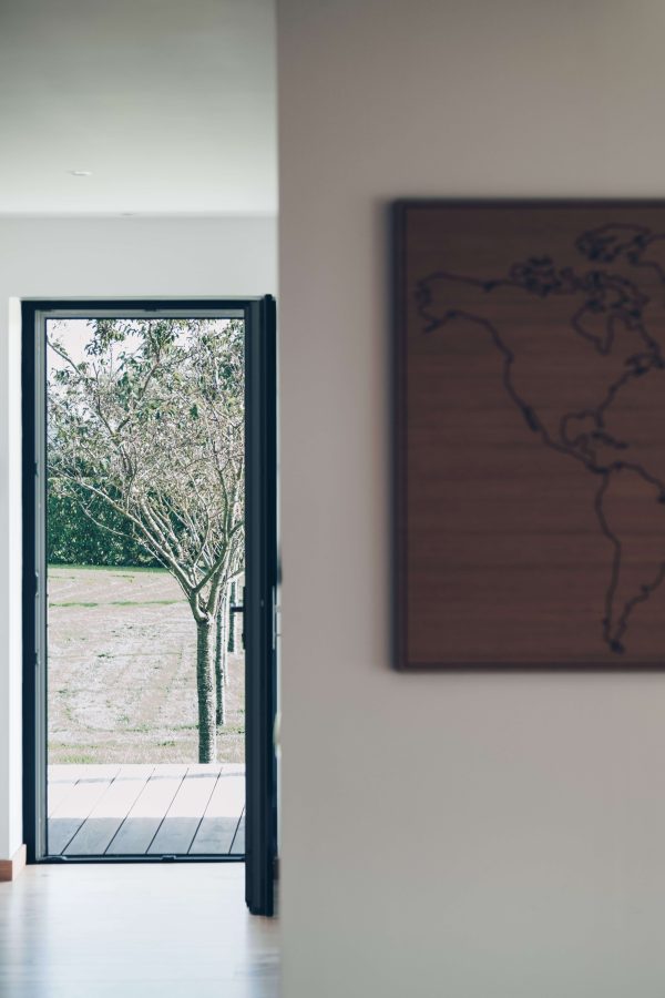 carte du monde sur un mur blanc