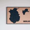 cadre en fibres de lin couleur noire et liège en relief pourtour noir