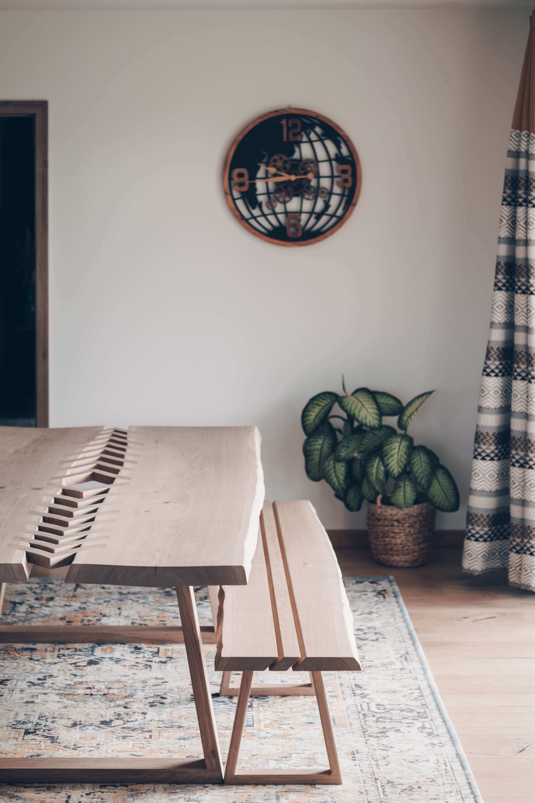 Banc chêne massif 3 pieds en chêne
